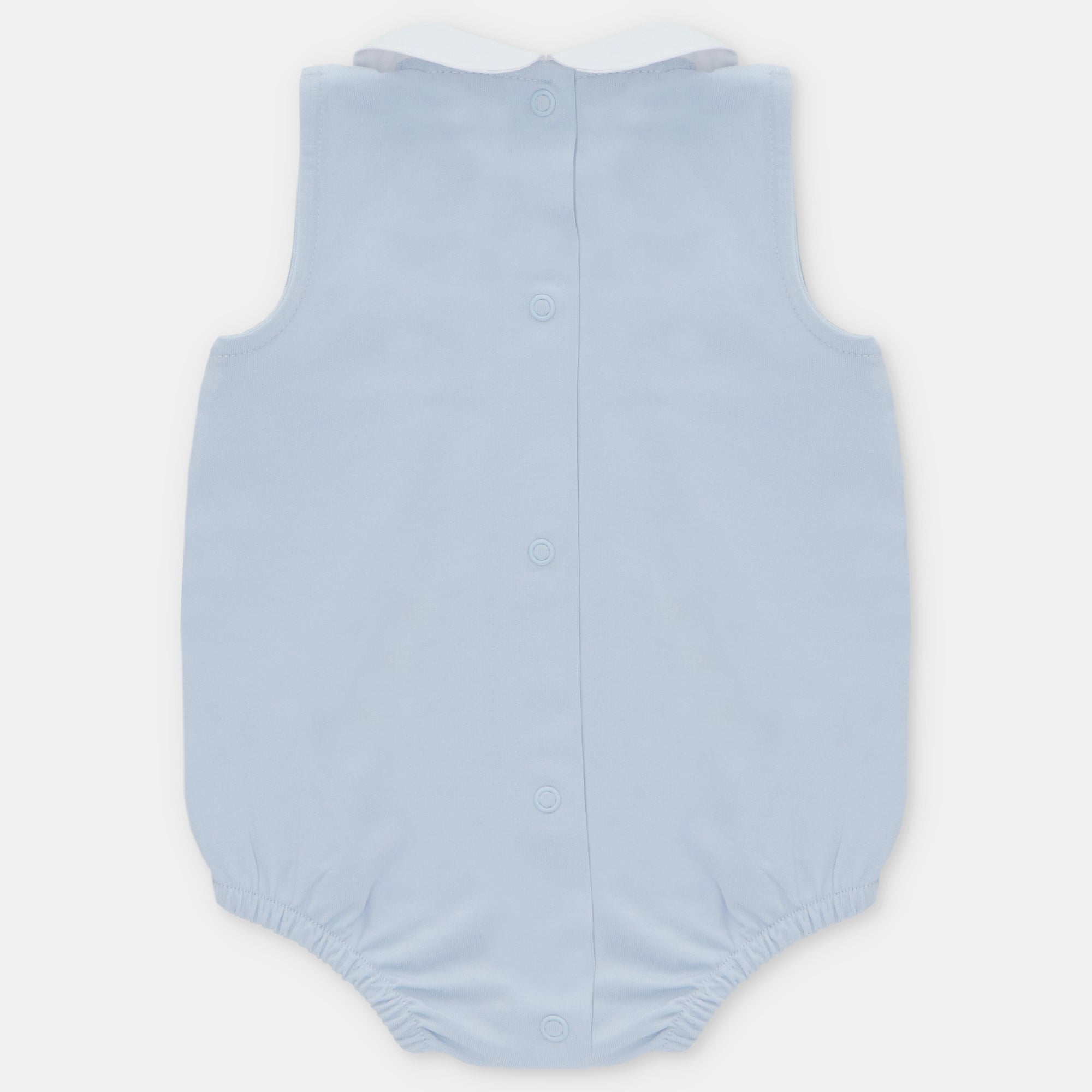 Pelele Corto "Interlock" Niño Smock Celeste