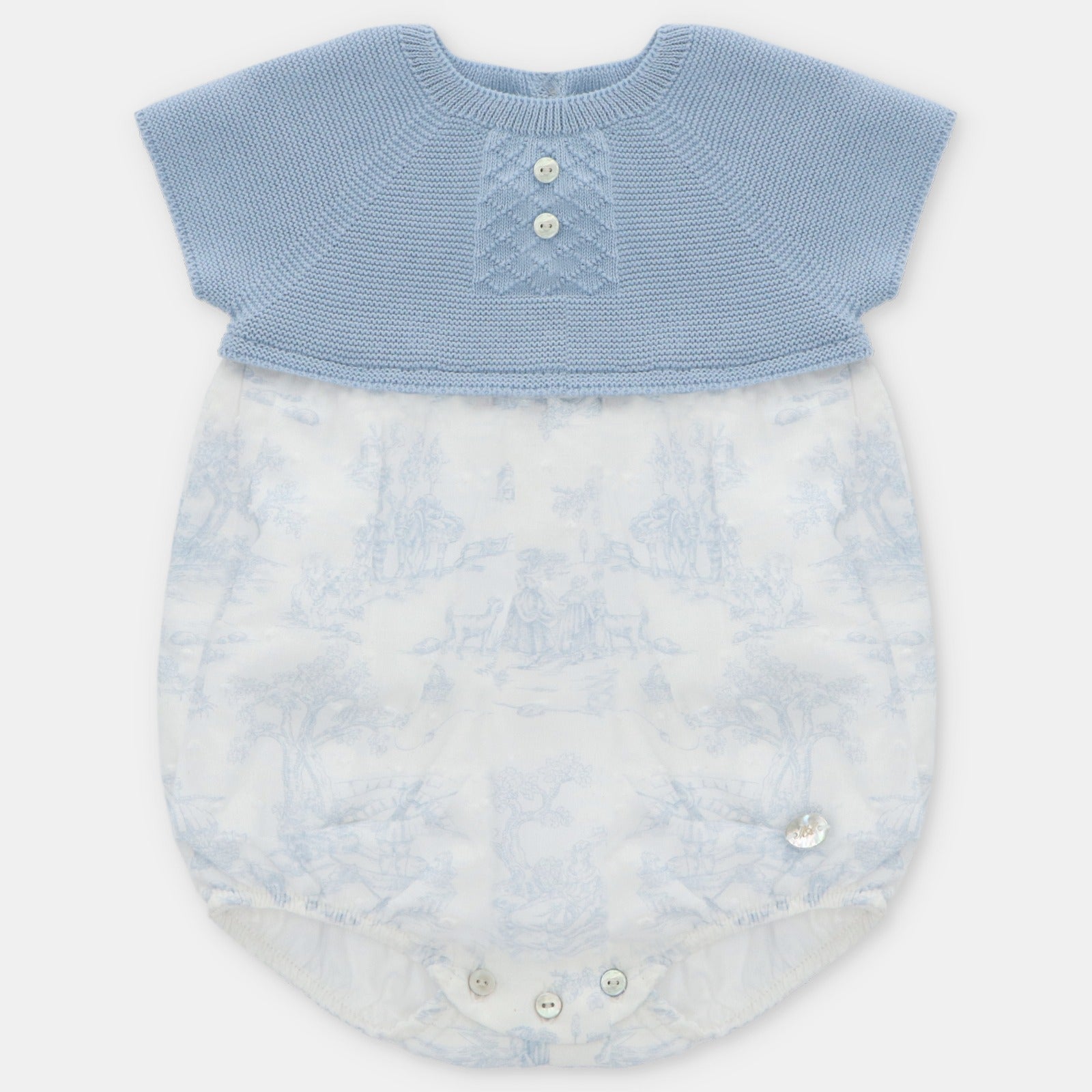 Baby Romper Niña Azul con Flores