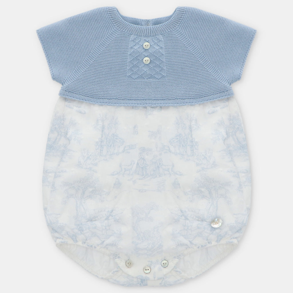 Baby Romper Niña Azul con Flores