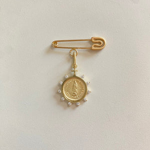 Medalla Corona Brillos 14K