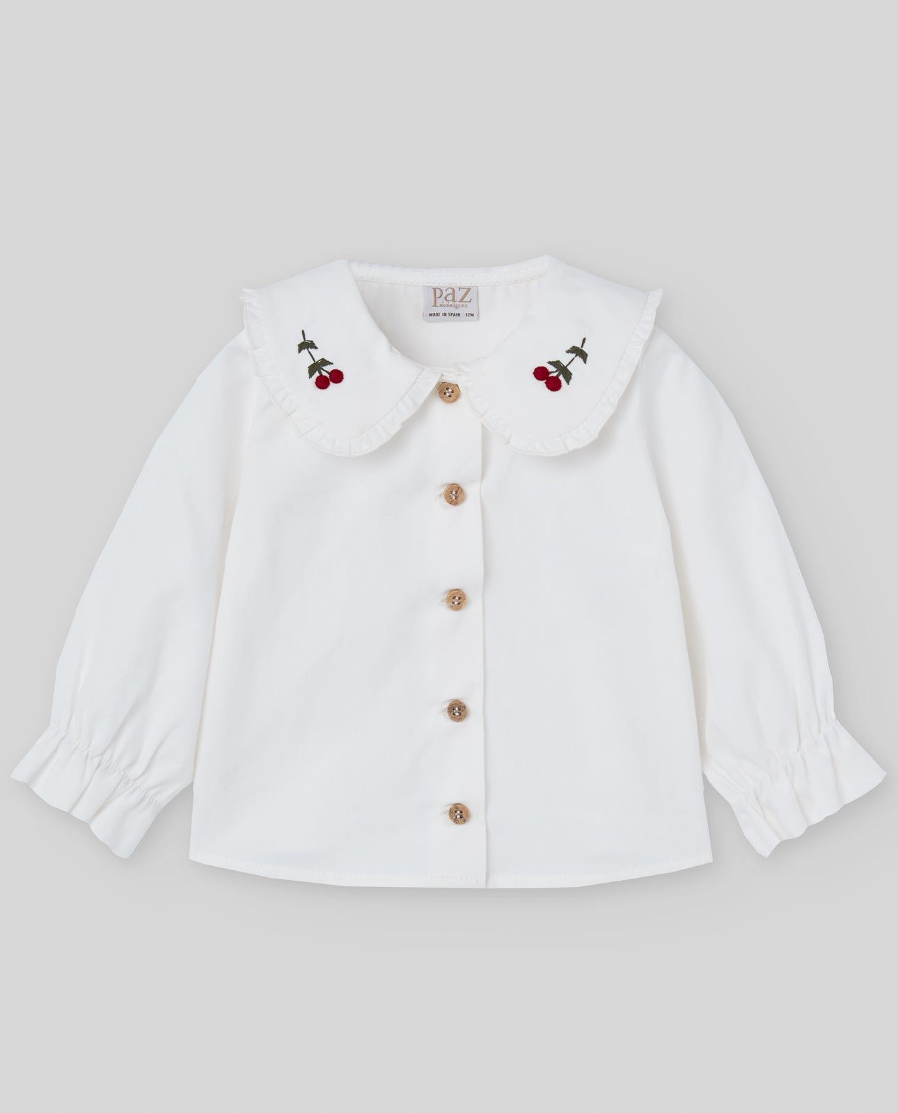 Camisa con Bordado y Ranita Cuadros "Acebo"