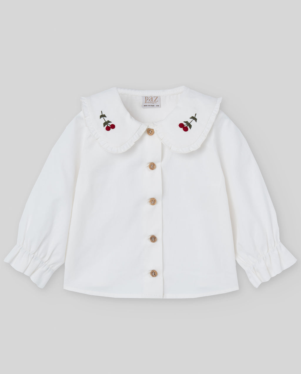 Camisa con Bordado y Ranita Cuadros "Acebo"