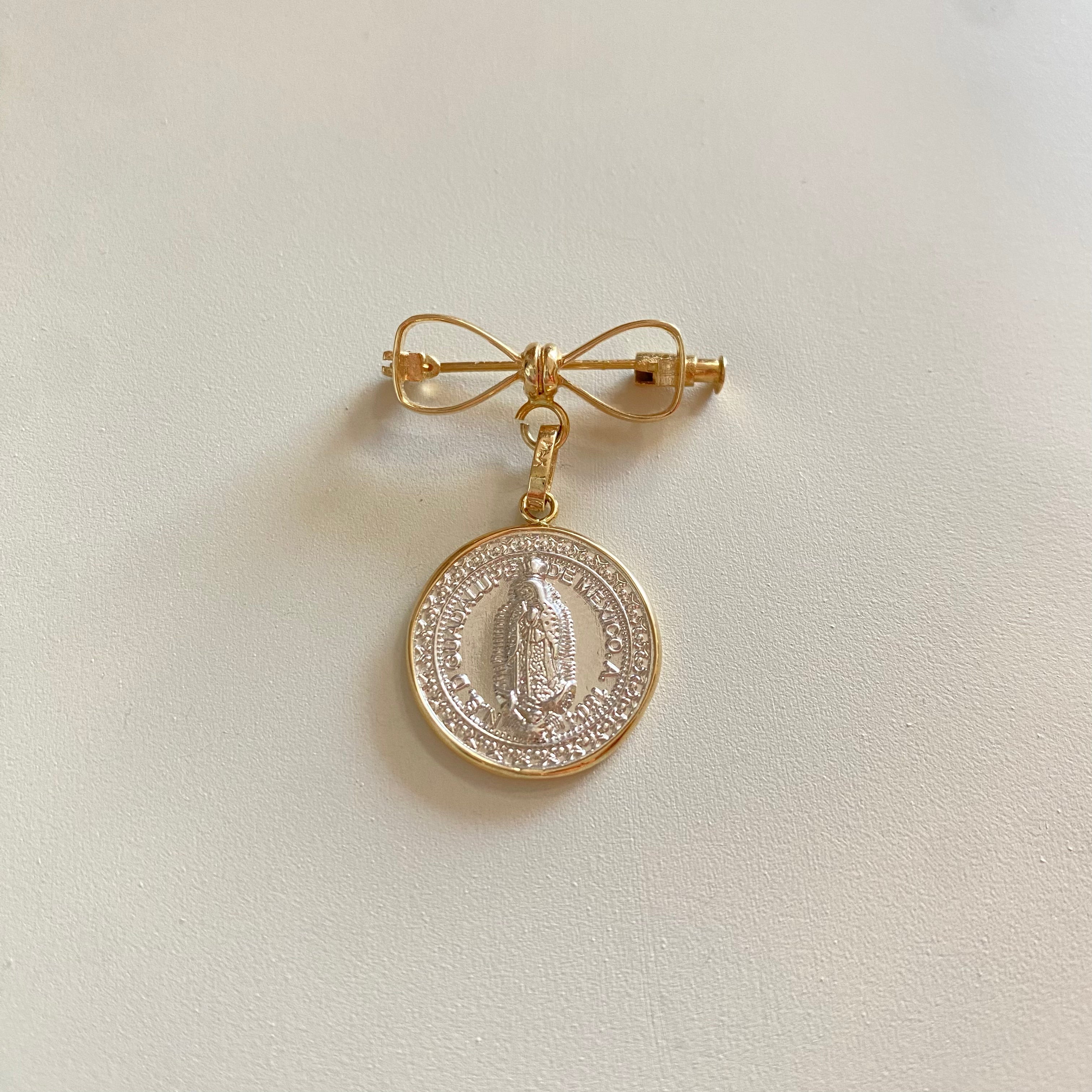 Medalla Plata con Bisel Oro 14K