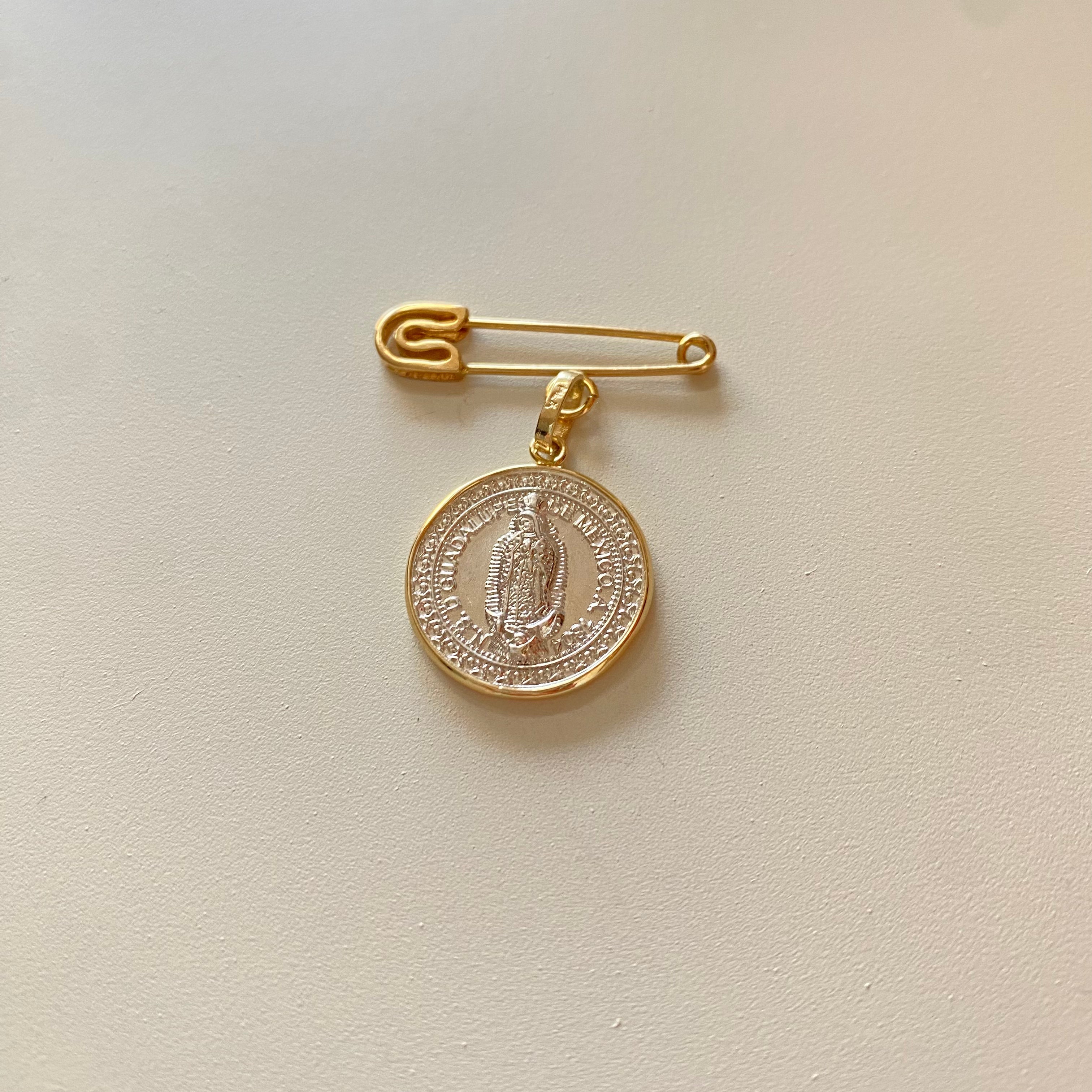 Medalla Plata con Bisel Oro 14K